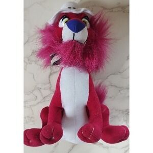 Vintage Acme Lion Plush Hat 10" Tall 1994 Stuffed Animal Pink Lion S11
